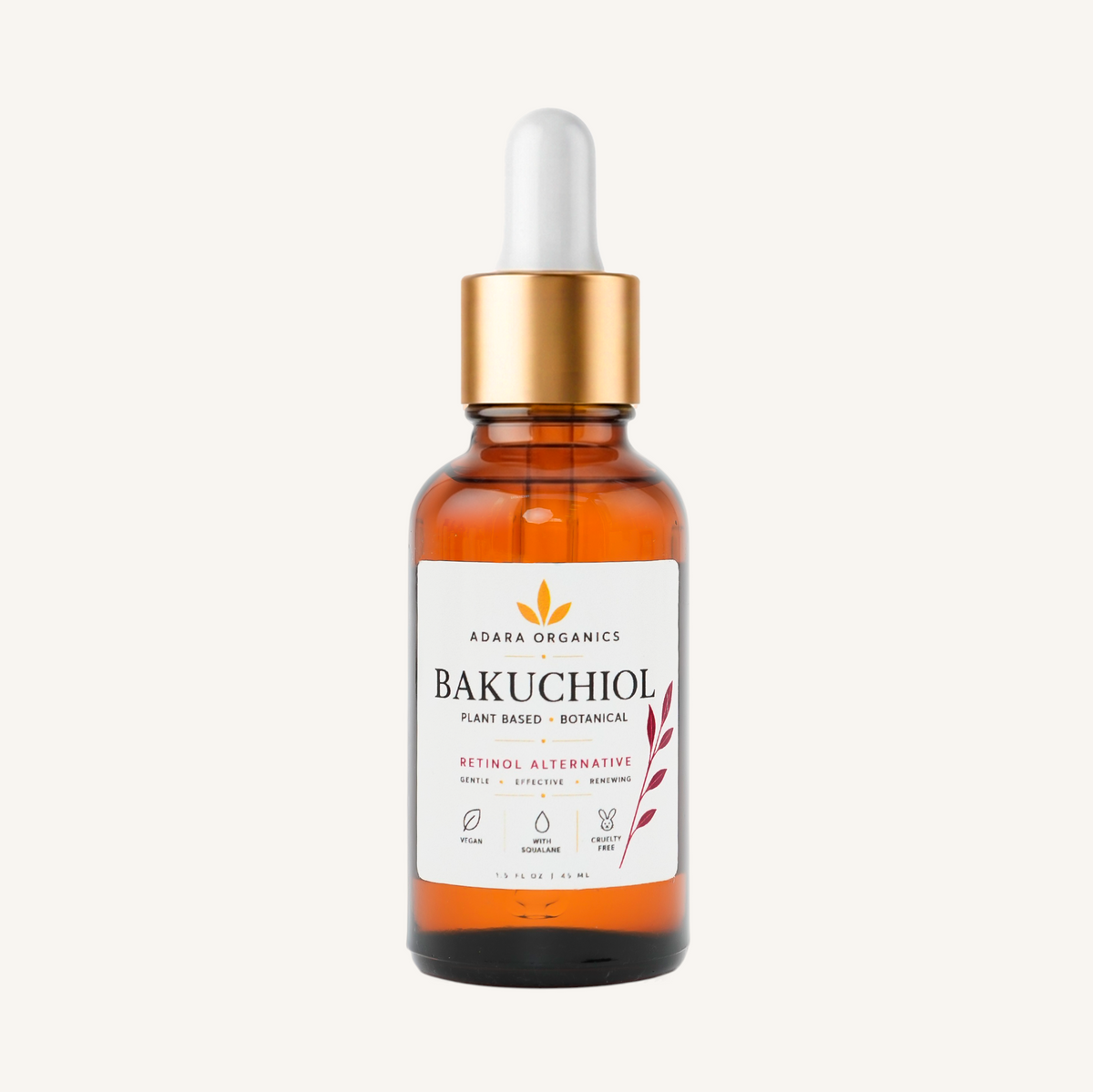Adara Organics Bakuchiol Facial Serum for Smoother-Looking Skin