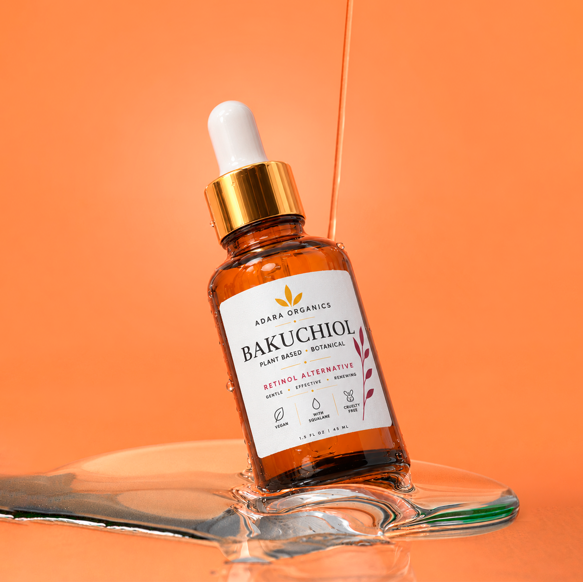 Adara Organics Bakuchiol Facial Serum for Smoother-Looking Skin