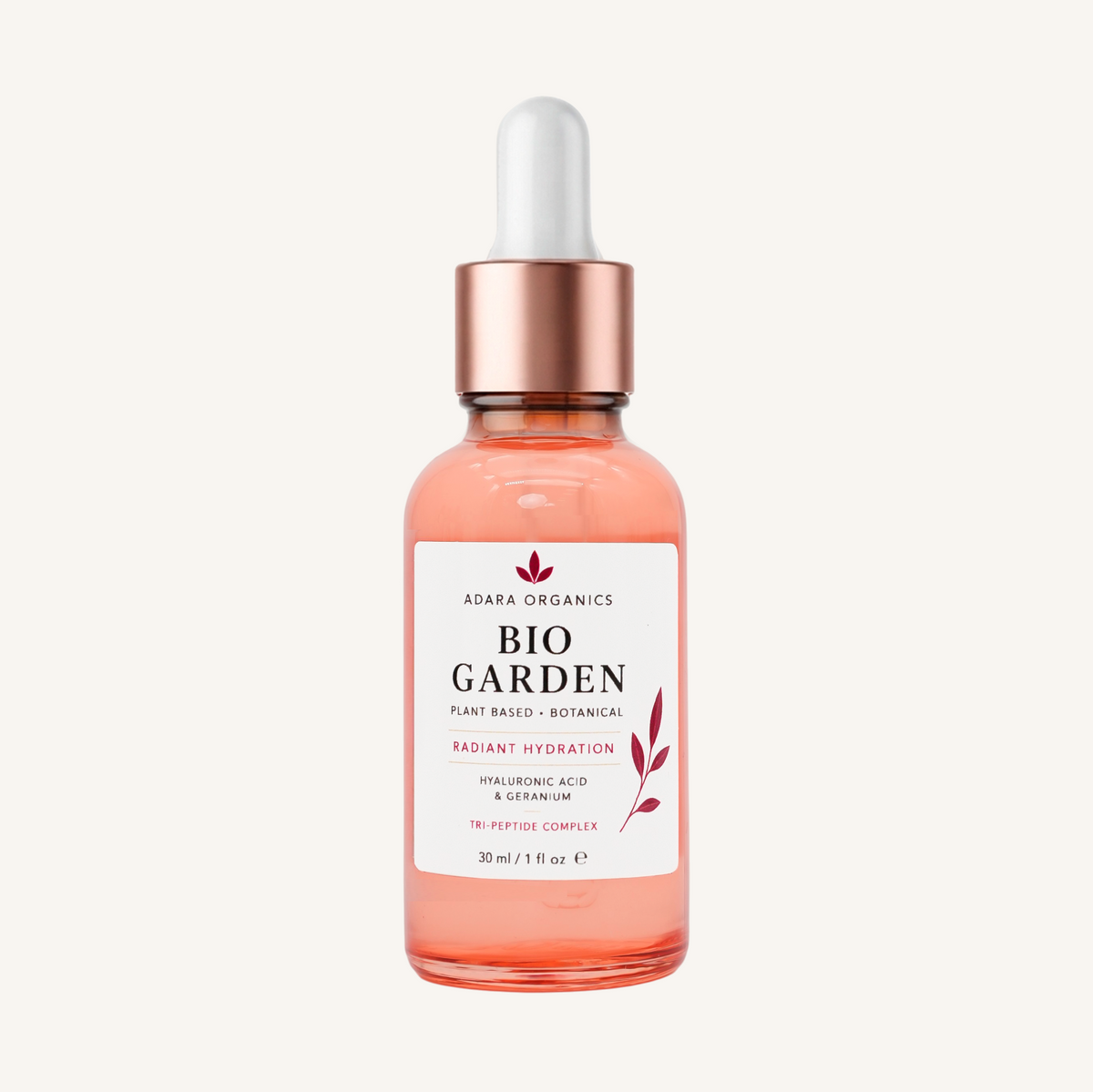 Adara Organics Bio Garden Hydrating Facial Serum with Hyaluronic Acid