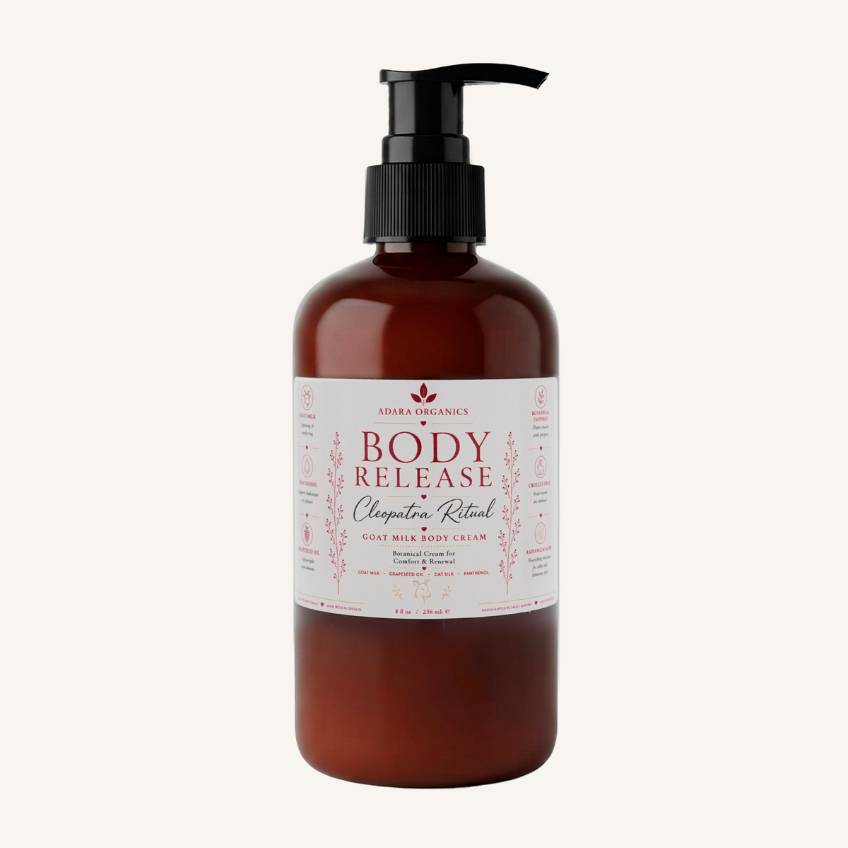 Adara Organics Body Release Cleopatra Ritual Goat Milk Body Cream for Lasting Moisture