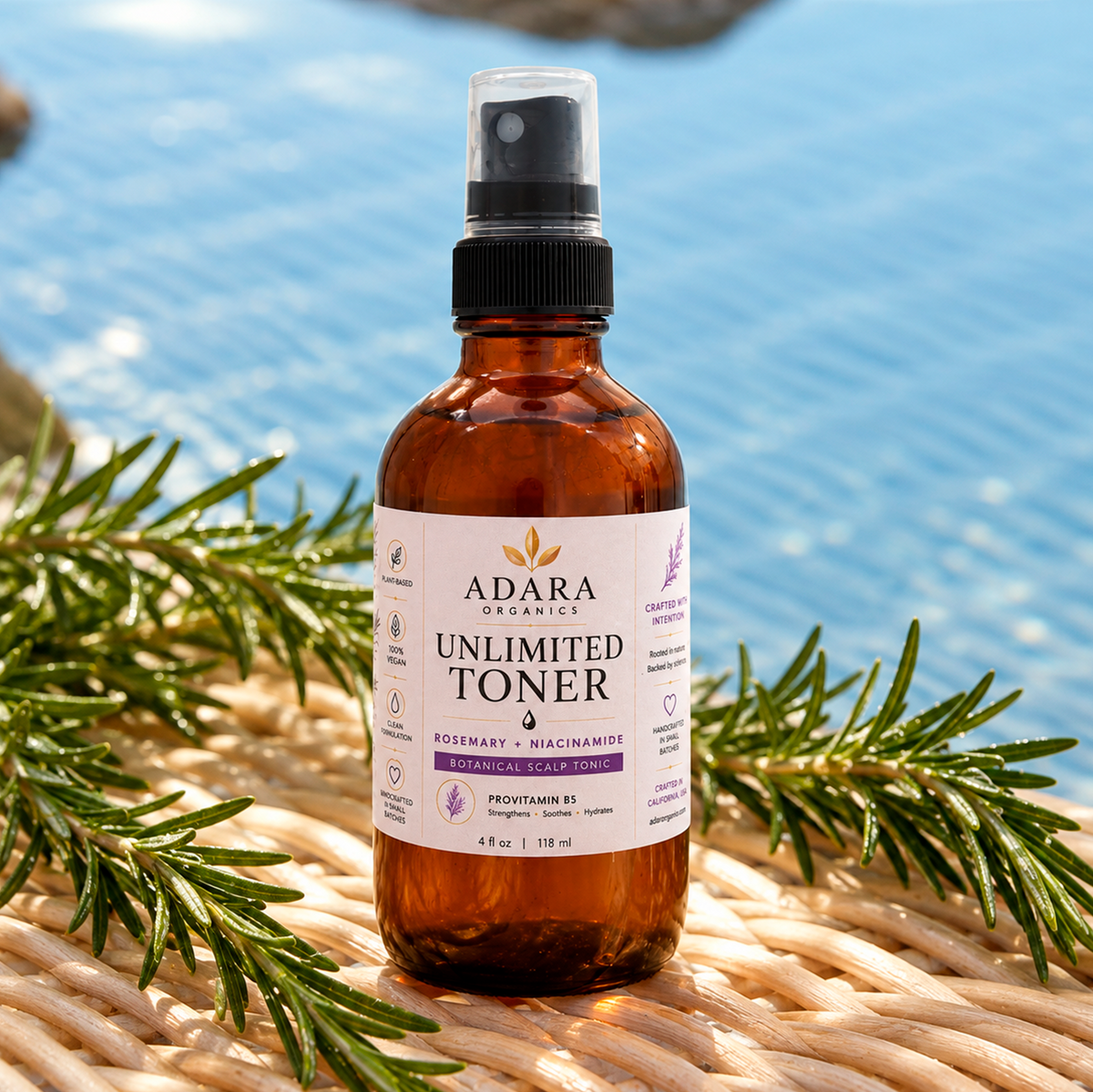 Adara Organics Unlimited Toner Botanical Scalp Tonic for Hydration
