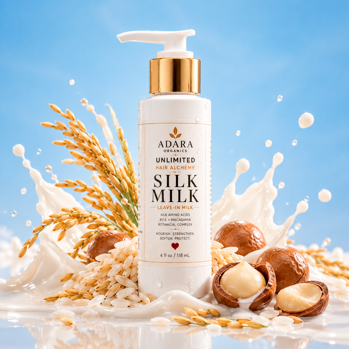 Adara Organics Unlimited Silk Milk Leave-In Milk for Softness & Manageability